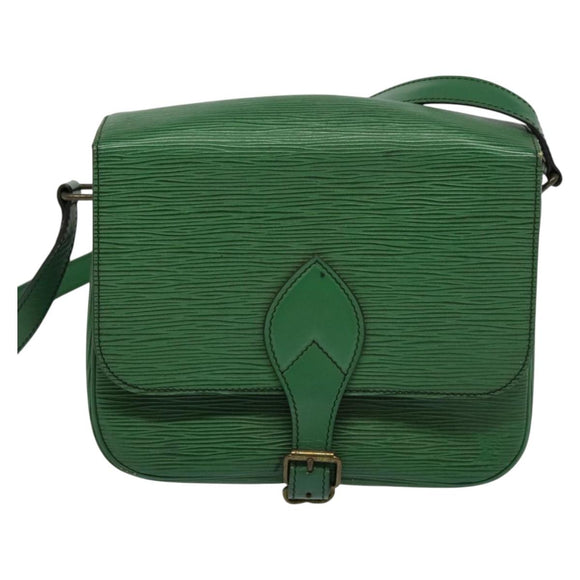 LOUIS VUITTON Epi Cartouchiere MM Shoulder Bag Green M52244 LV Auth sw194