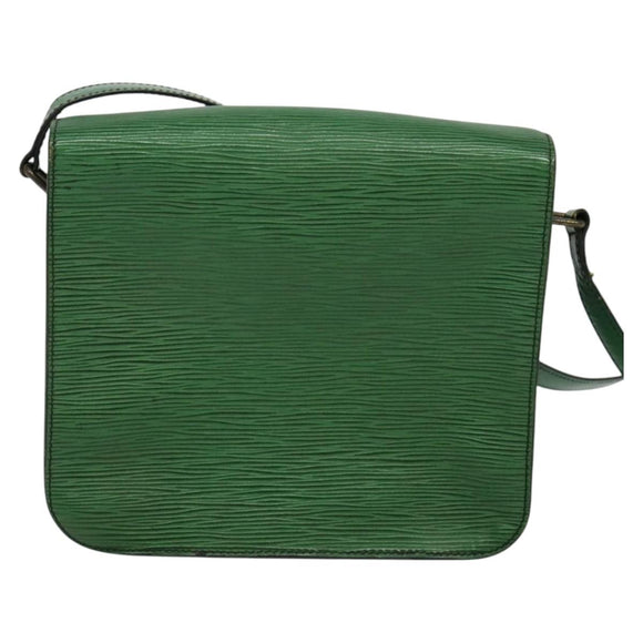 LOUIS VUITTON Epi Cartouchiere MM Shoulder Bag Green M52244 LV Auth sw194
