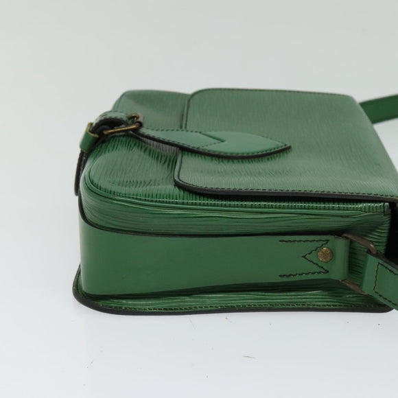 LOUIS VUITTON Epi Cartouchiere MM Shoulder Bag Green M52244 LV Auth sw194