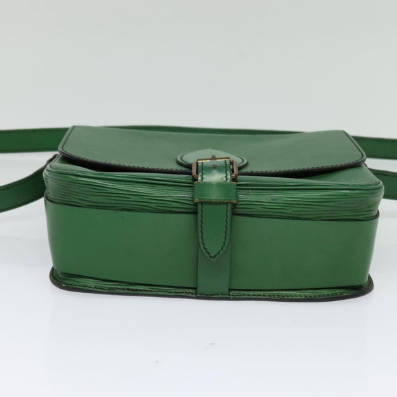 LOUIS VUITTON Epi Cartouchiere MM Shoulder Bag Green M52244 LV Auth sw194