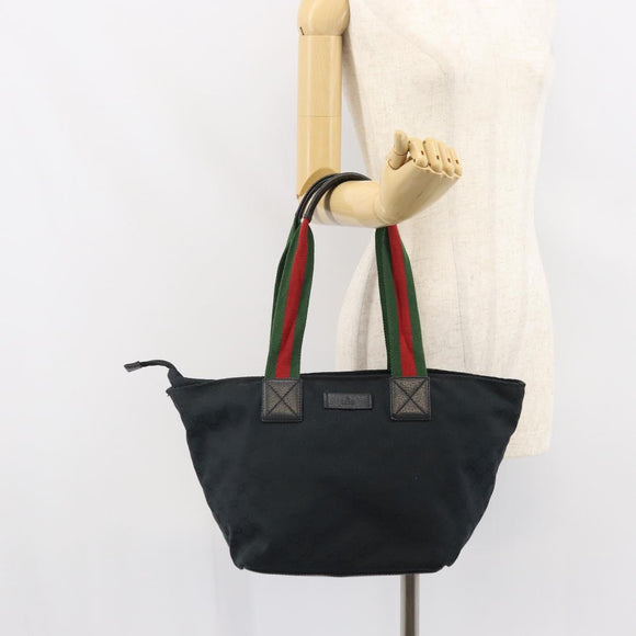GUCCI GG Canvas Web Sherry Line Tragetasche Schwarz Rot 131230 Auth SW1940