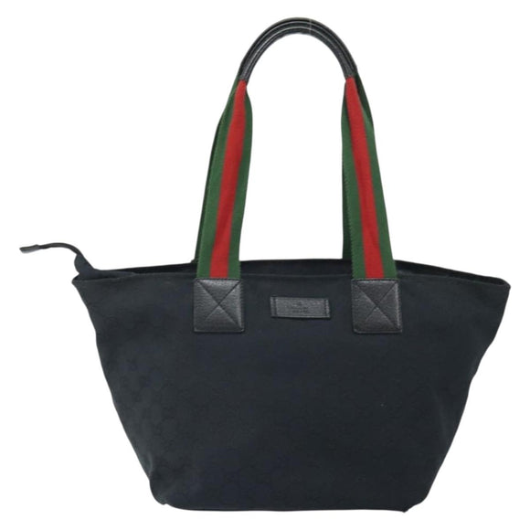 GUCCI GG Canvas Web Sherry Line Tragetasche Schwarz Rot 131230 Auth SW1940