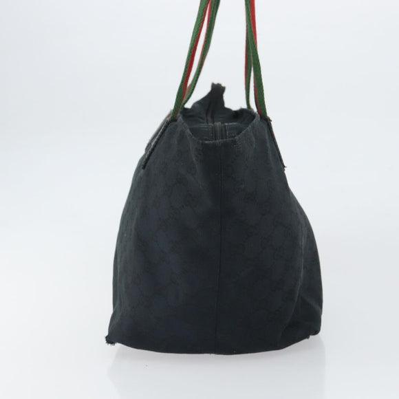GUCCI GG Canvas Web Sherry Line Tragetasche Schwarz Rot 131230 Auth SW1940