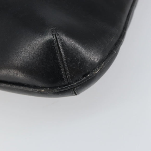 CELINE Shoulder Bag Leather Black Gold Auth SW1942