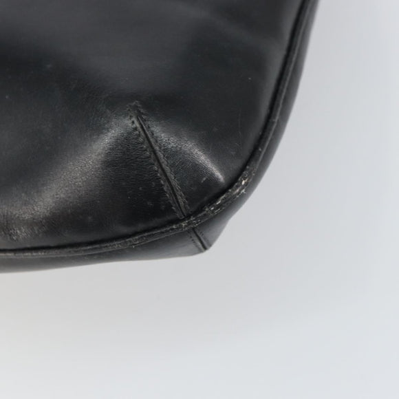 CELINE Shoulder Bag Leather Black Gold Auth SW1942