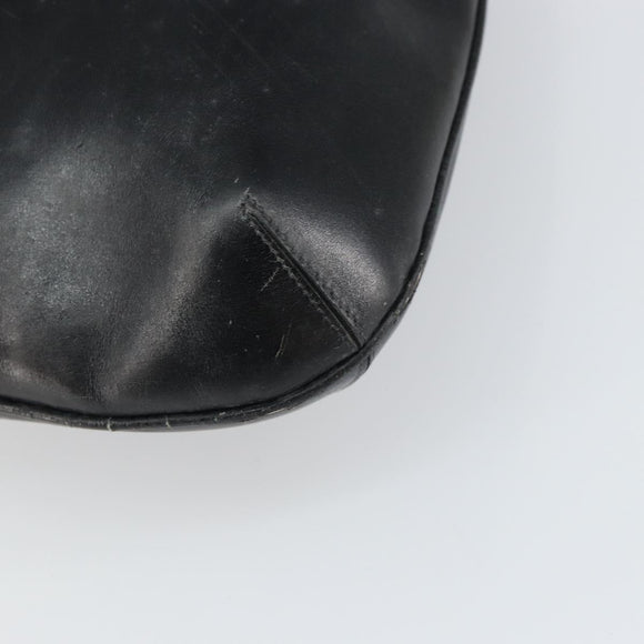 CELINE Shoulder Bag Leather Black Gold Auth SW1942