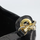 CELINE Shoulder Bag Leather Black Gold Auth SW1942-10