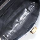 CELINE Shoulder Bag Leather Black Gold Auth SW1942-11