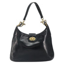 CELINE Shoulder Bag Leather Black Gold Auth SW1942-13