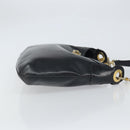 CELINE Shoulder Bag Leather Black Gold Auth SW1942-3