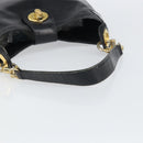 CELINE Shoulder Bag Leather Black Gold Auth SW1942-7