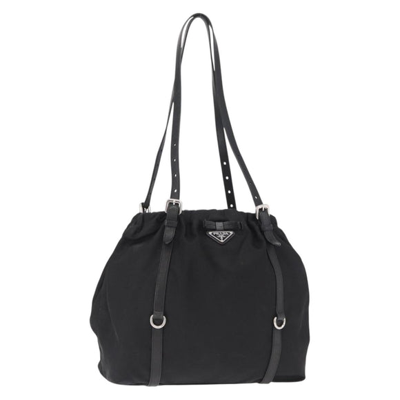 PRADA Shoulder Bag Nylon Black Silver Auth SW1943