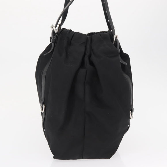 PRADA Shoulder Bag Nylon Black Silver Auth SW1943