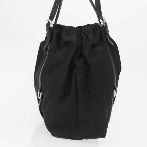 PRADA Shoulder Bag Nylon Black Silver Auth SW1943