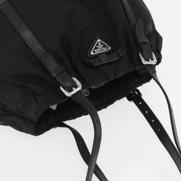 PRADA Shoulder Bag Nylon Black Silver Auth SW1943