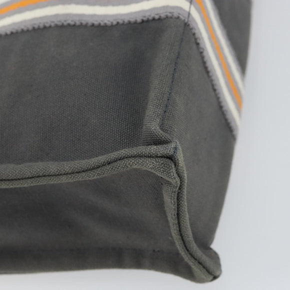 HERMES Fourre Tout PM Hand Bag cotton Gray Orange Auth SW1944