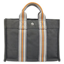 HERMES Fourre Tout PM Hand Bag cotton Gray Orange Auth SW1944-3