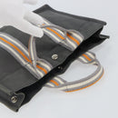 HERMES Fourre Tout PM Hand Bag cotton Gray Orange Auth SW1944-6