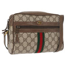 GUCCI GG Supreme Web Sherry Line Bag PVC Beige Gold 98 02 004 Auth SW1946-1