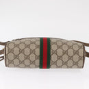 GUCCI GG Supreme Web Sherry Line Bag PVC Beige Gold 98 02 004 Auth SW1946-6