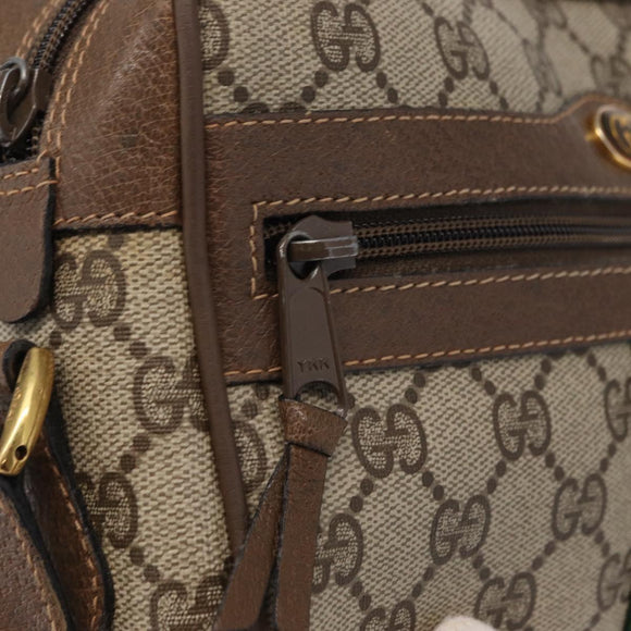 GUCCI GG Supreme Web Sherry Line Bag PVC Beige Gold 98 02 004 Auth SW1946