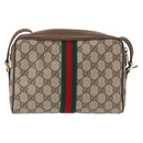 GUCCI GG Supreme Web Sherry Line Bag PVC Beige Gold 98 02 004 Auth SW1946-2