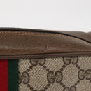 GUCCI GG Supreme Web Sherry Line Bag PVC Beige Gold 98 02 004 Auth SW1946-3
