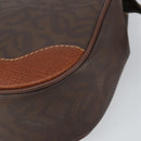 LOEWE Anagram Shoulder Bag PVC Brown Gold Auth SW1947-9