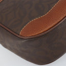 LOEWE Anagram Shoulder Bag PVC Brown Gold Auth SW1947-14