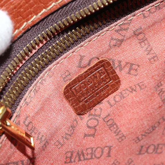 LOEWE Anagram Shoulder Bag PVC Brown Gold Auth SW1947