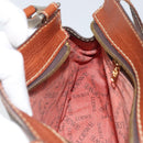 LOEWE Anagram Shoulder Bag PVC Brown Gold Auth SW1947-19