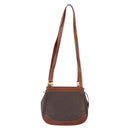 LOEWE Anagram Shoulder Bag PVC Brown Gold Auth SW1947-13