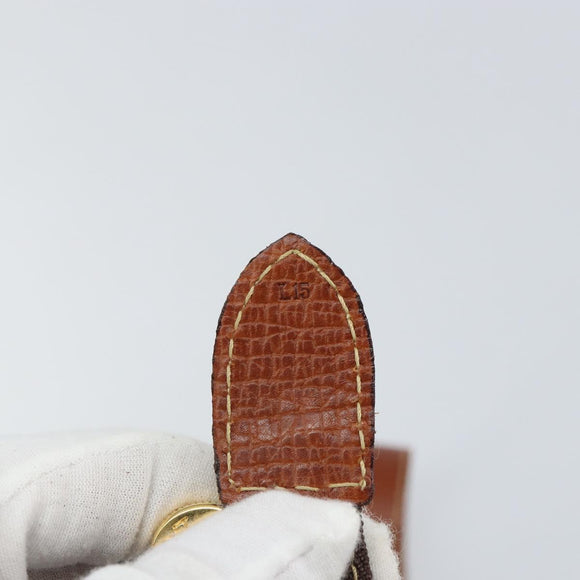 LOEWE Anagram Shoulder Bag PVC Brown Gold Auth SW1947