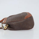LOEWE Anagram Shoulder Bag PVC Brown Gold Auth SW1947-4