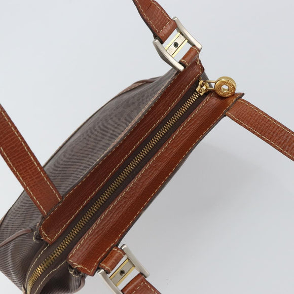 LOEWE Anagram Shoulder Bag PVC Brown Gold Auth SW1947