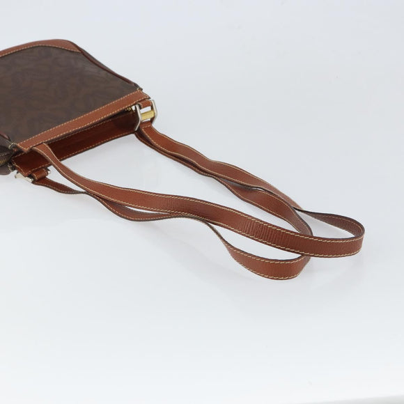 LOEWE Anagram Shoulder Bag PVC Brown Gold Auth SW1947