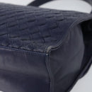 BALLY Hand Bag Leather Navy Gold Auth SW1949-12