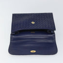 BALLY Hand Bag Leather Navy Gold Auth SW1949-15