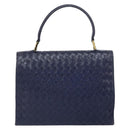 BALLY Hand Bag Leather Navy Gold Auth SW1949-3