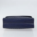 BALLY Hand Bag Leather Navy Gold Auth SW1949-9