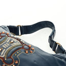 CELINE Hand Bag Leather Navy Gold Auth SW1962V-8