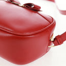 Salvatore Ferragamo Shoulder Bag Leather Red Gold Auth SW1965V-11