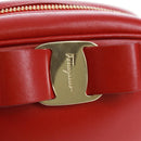 Salvatore Ferragamo Shoulder Bag Leather Red Gold Auth SW1965V-14