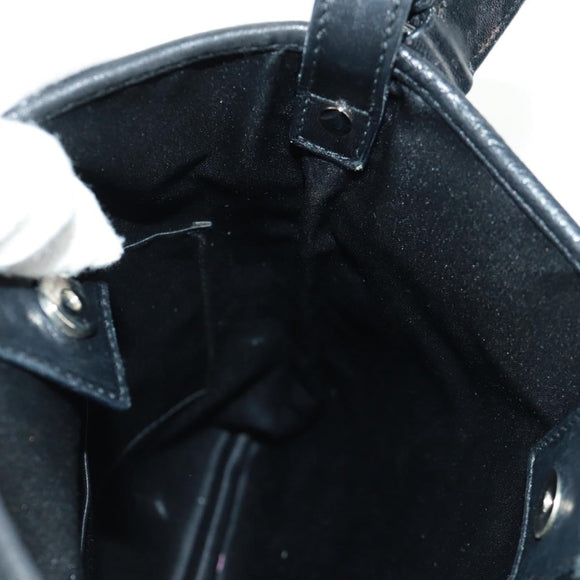 SAINT LAURENT Shoulder Bag Canvas Black Silver Auth SW1966V
