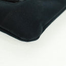 SAINT LAURENT Shoulder Bag Canvas Black Silver Auth SW1966V-15