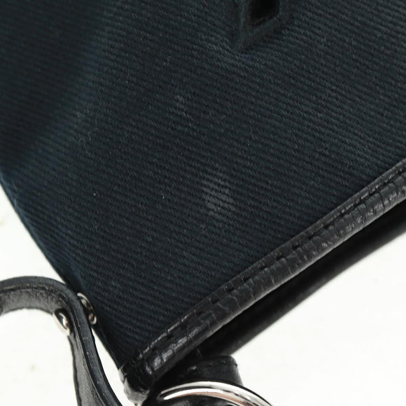 SAINT LAURENT Shoulder Bag Canvas Black Silver Auth SW1966V