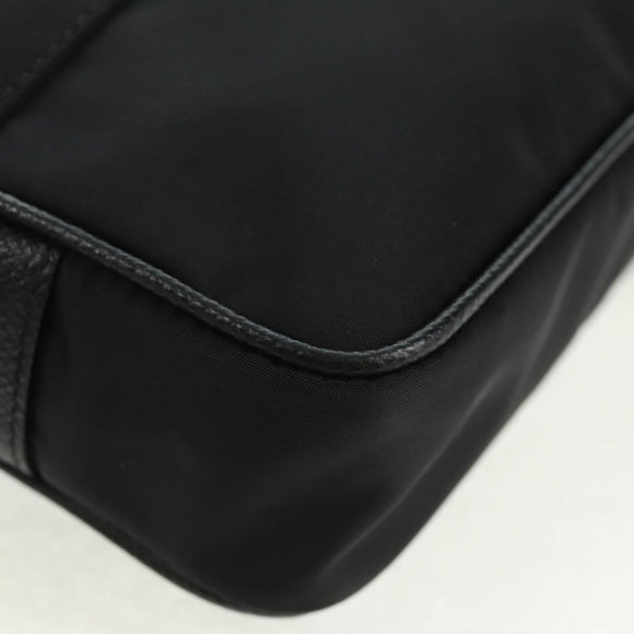 Salvatore Ferragamo Shoulder Bag Nylon Black Gold Auth SW1967V