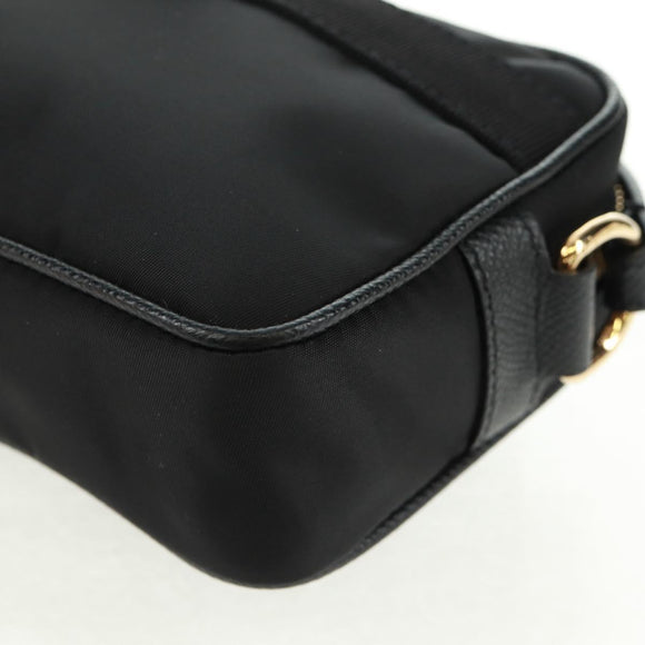 Salvatore Ferragamo Shoulder Bag Nylon Black Gold Auth SW1967V