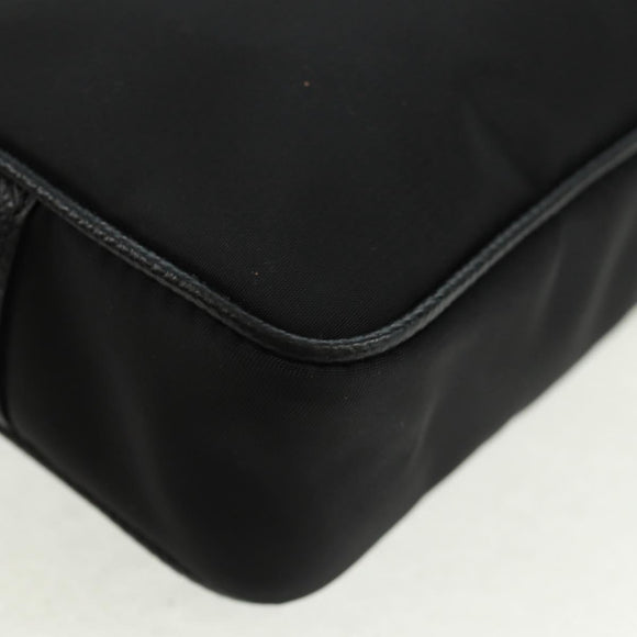Salvatore Ferragamo Shoulder Bag Nylon Black Gold Auth SW1967V