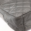 CHANEL Cococoon Shoulder Bag Nylon Gray Silver CC Auth SW1968-16